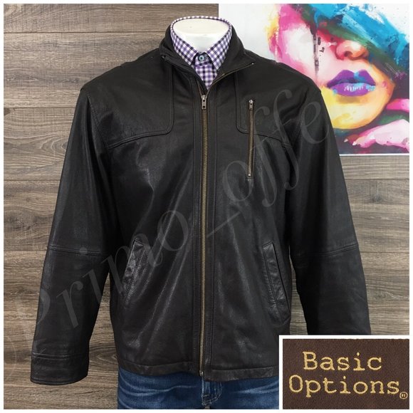 Mens Motorcycle Biker Vintage‎ Faded Size L Brown Genuine Real Leather Jacket - Picture 1 of 13